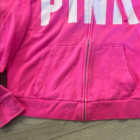 PINK Victoria's Secret Hot Pink Zip-Up Hoodie - Picture 4 of 7